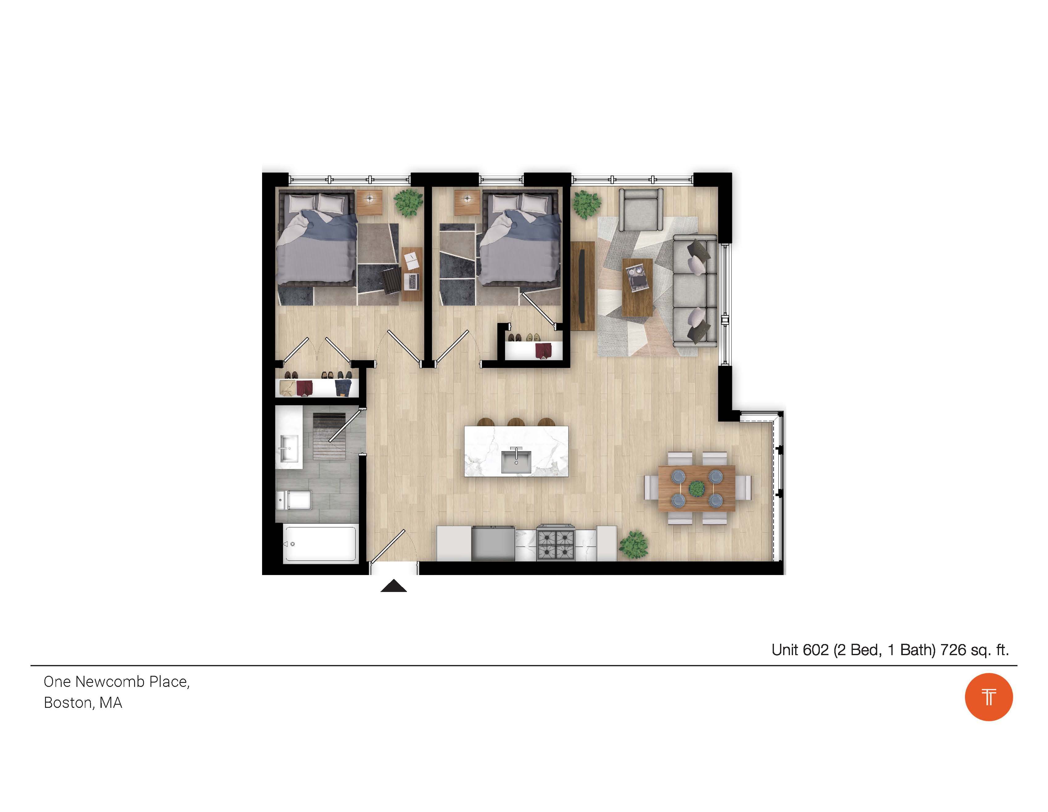 2 bed, 1 bath apartment for rent at 1 Newcomb St Unit 602, Mission Hill — photo 11 of 12