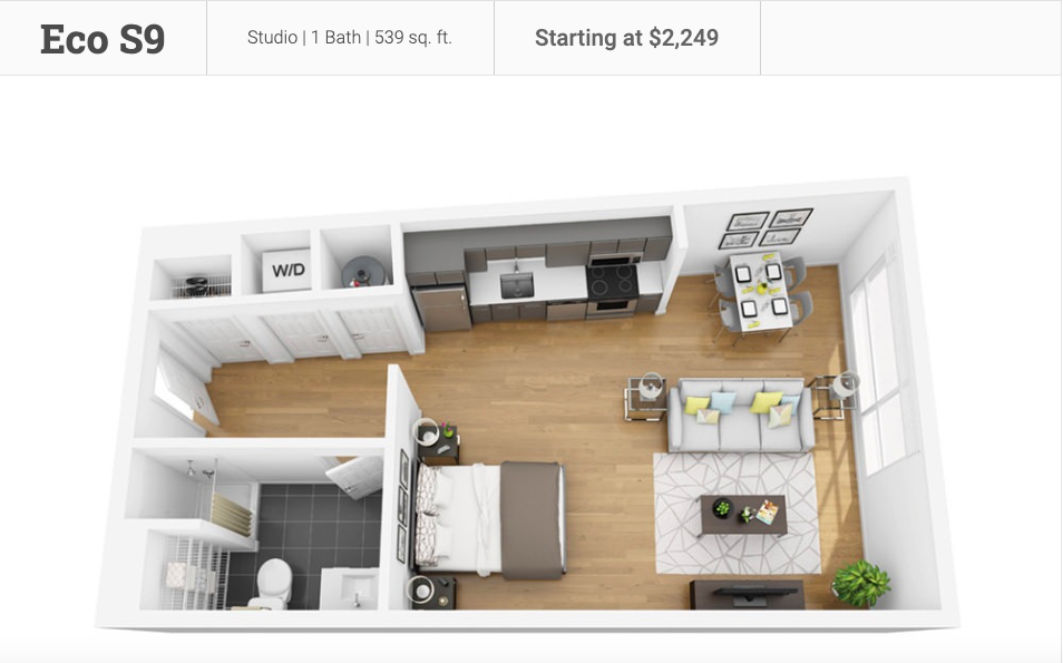 Studio bed, 1 bath apartment for rent at 75 Brainerd Unit 512, Allston — photo 8 of 8