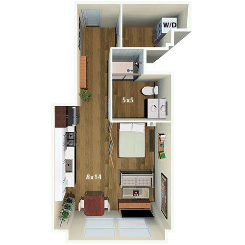 Studio bed, 1 bath apartment for rent at 1 Canal St Unit 603, West End — photo 1 of 11