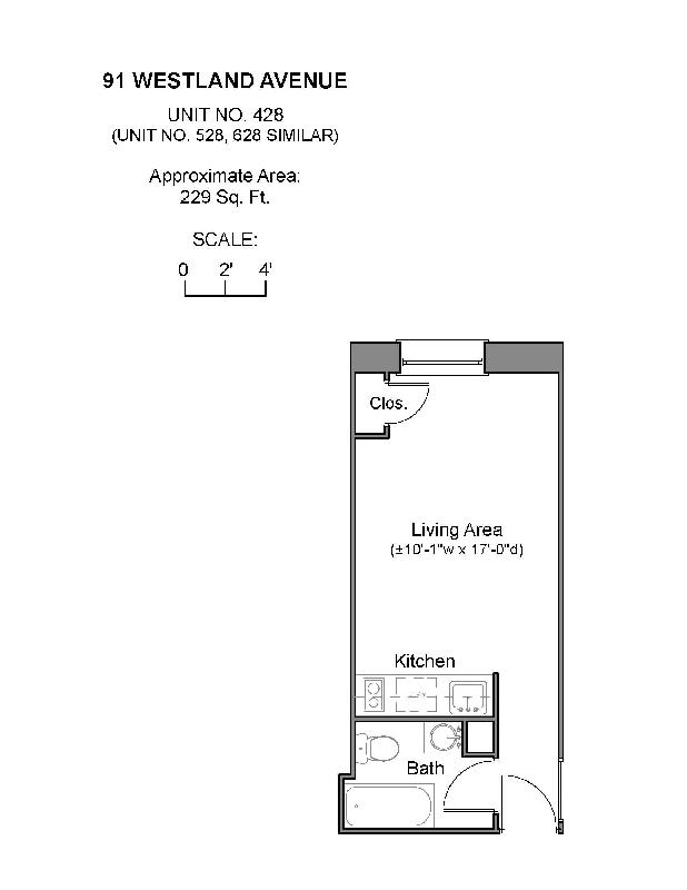 Studio bed, 1 bath apartment for rent at 91 Westland Ave Unit 628A, Fenway — photo 5 of 5