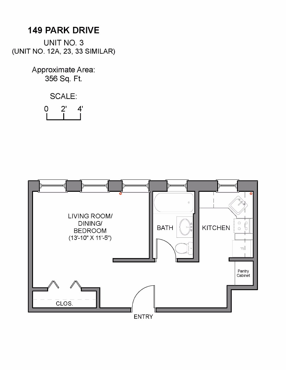 Studio bed, 1 bath apartment for rent at 149 Park Dr Unit 23, Fenway