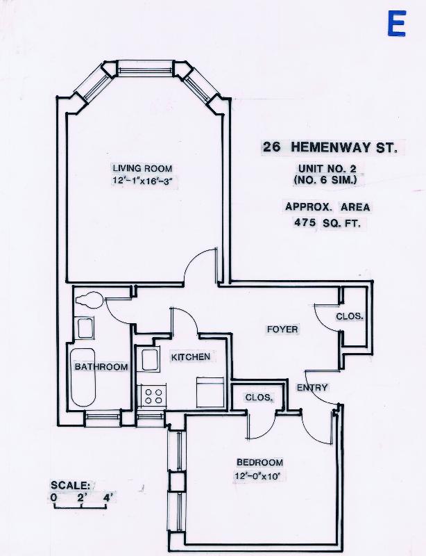 2 bed, 1 bath apartment for rent at 26 Hemenway St Unit 39, Fenway