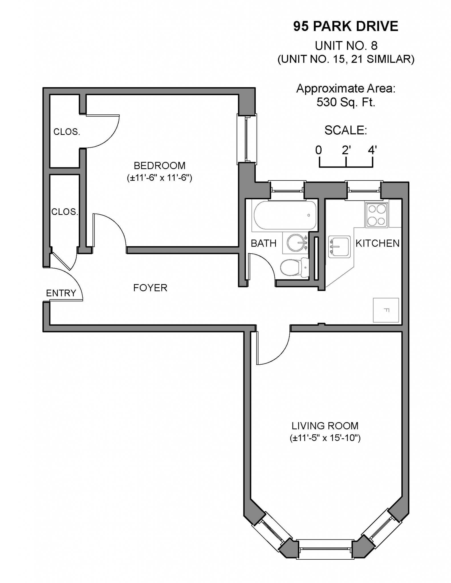 1 bed, 1 bath apartment for rent at 95 Park Dr Unit 21, Fenway