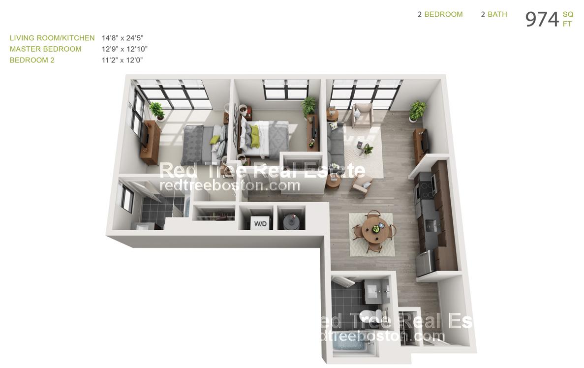 2 bed, 1 bath apartment for rent at 60 Brainerd Rd Unit 205, Allston