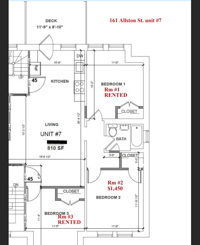 Pictures of  property for rent on Allston St., Boston, MA 02134