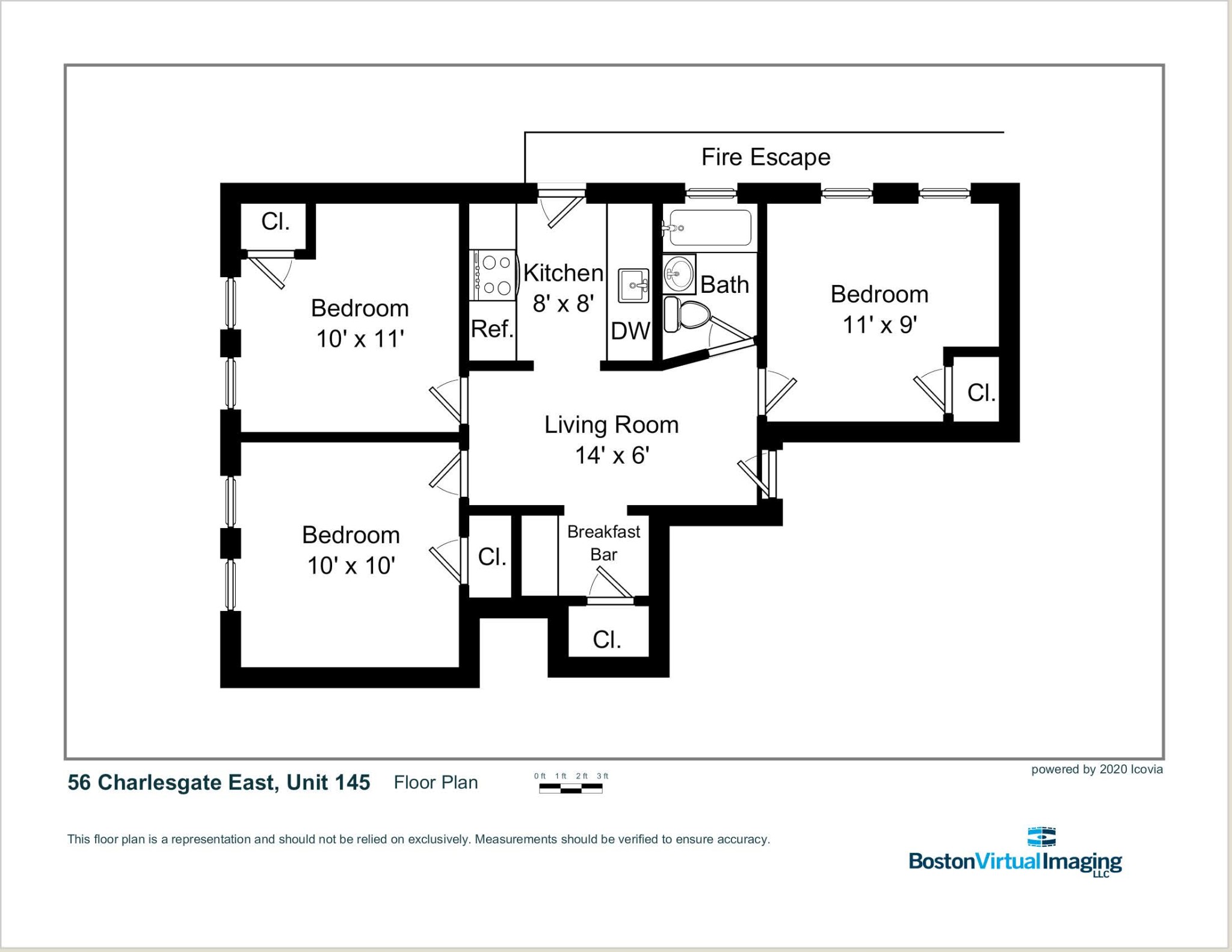 3 bed, 1 bath apartment for rent at 56 Charlesgate East Unit 145A, Fenway — photo 2 of 7