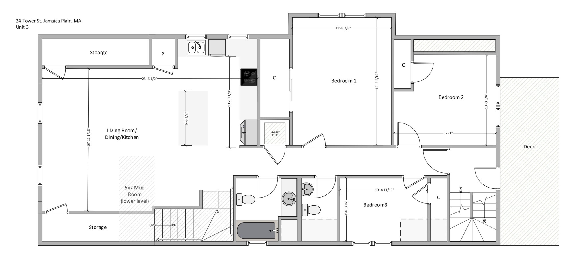 3 bed, 1.5 bath apartment for rent at 24 Tower Unit 3, Jamaica Plain — photo 8 of 9