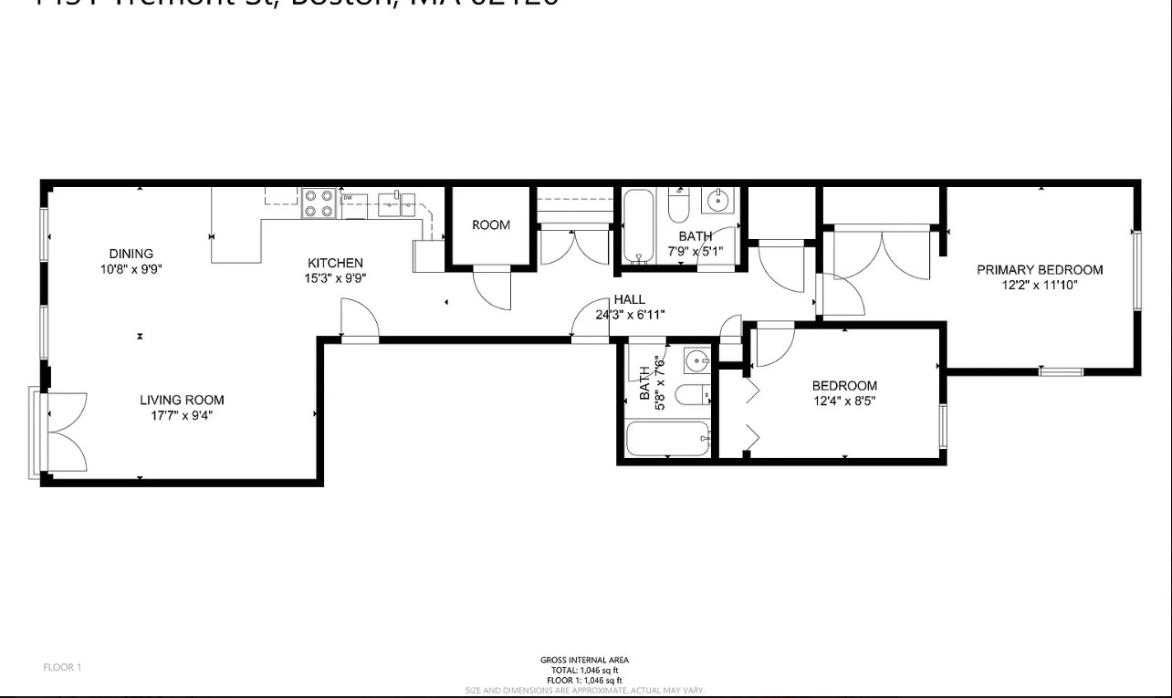 Photos of apartment on Tremont St.,Boston MA 02120