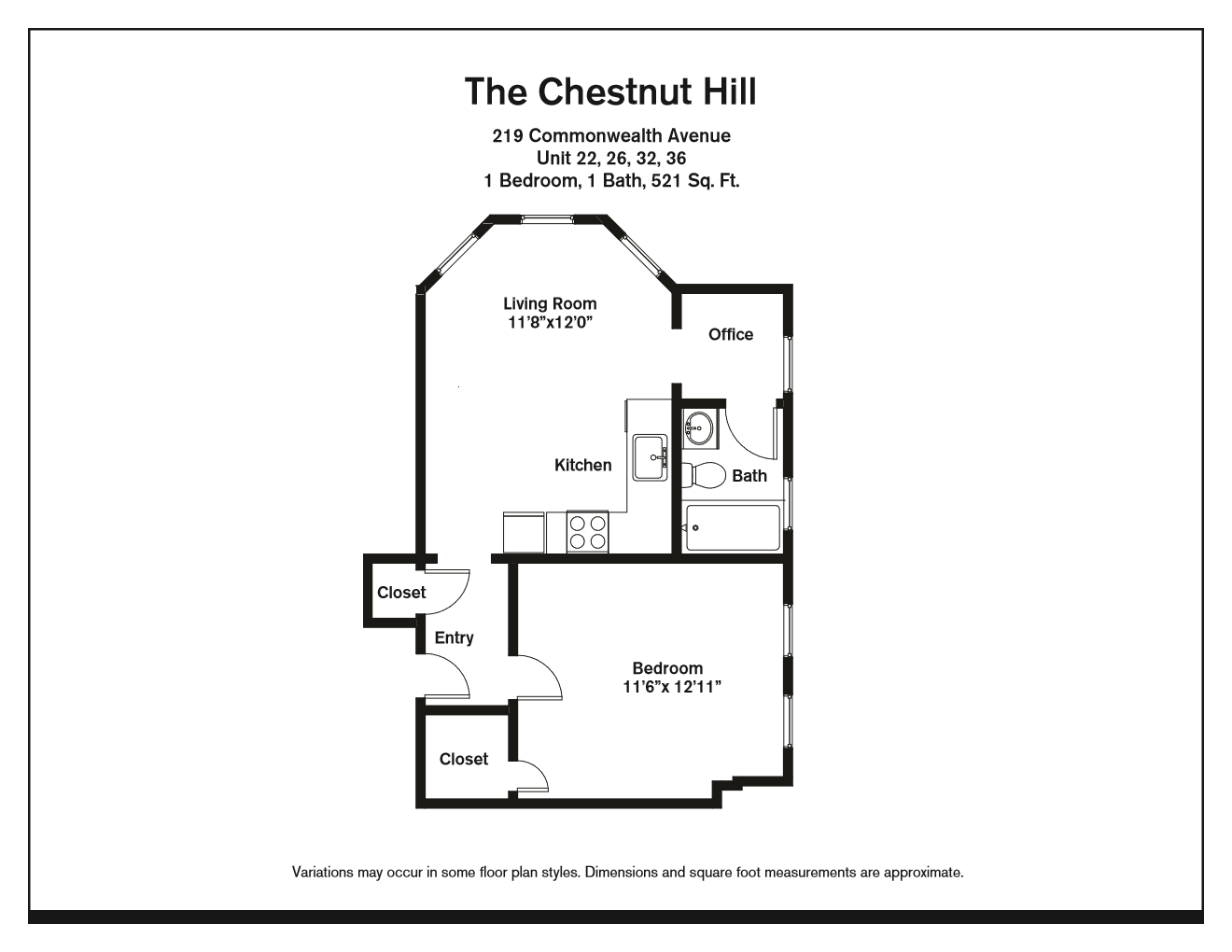 1 bed, 1 bath apartment for rent at 219 Commonwealth Ave Unit 36, Brookline