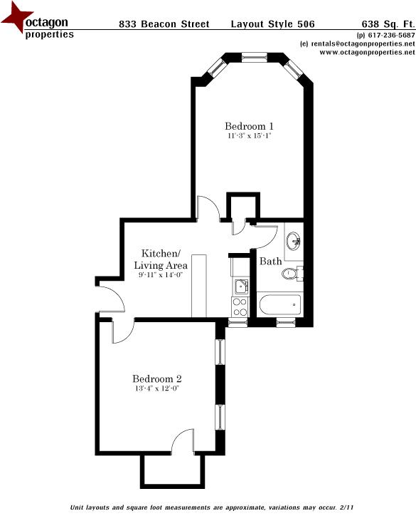 2 bed, 1 bath apartment for rent at 833 Beacon Unit 106, Fenway — photo 8 of 8