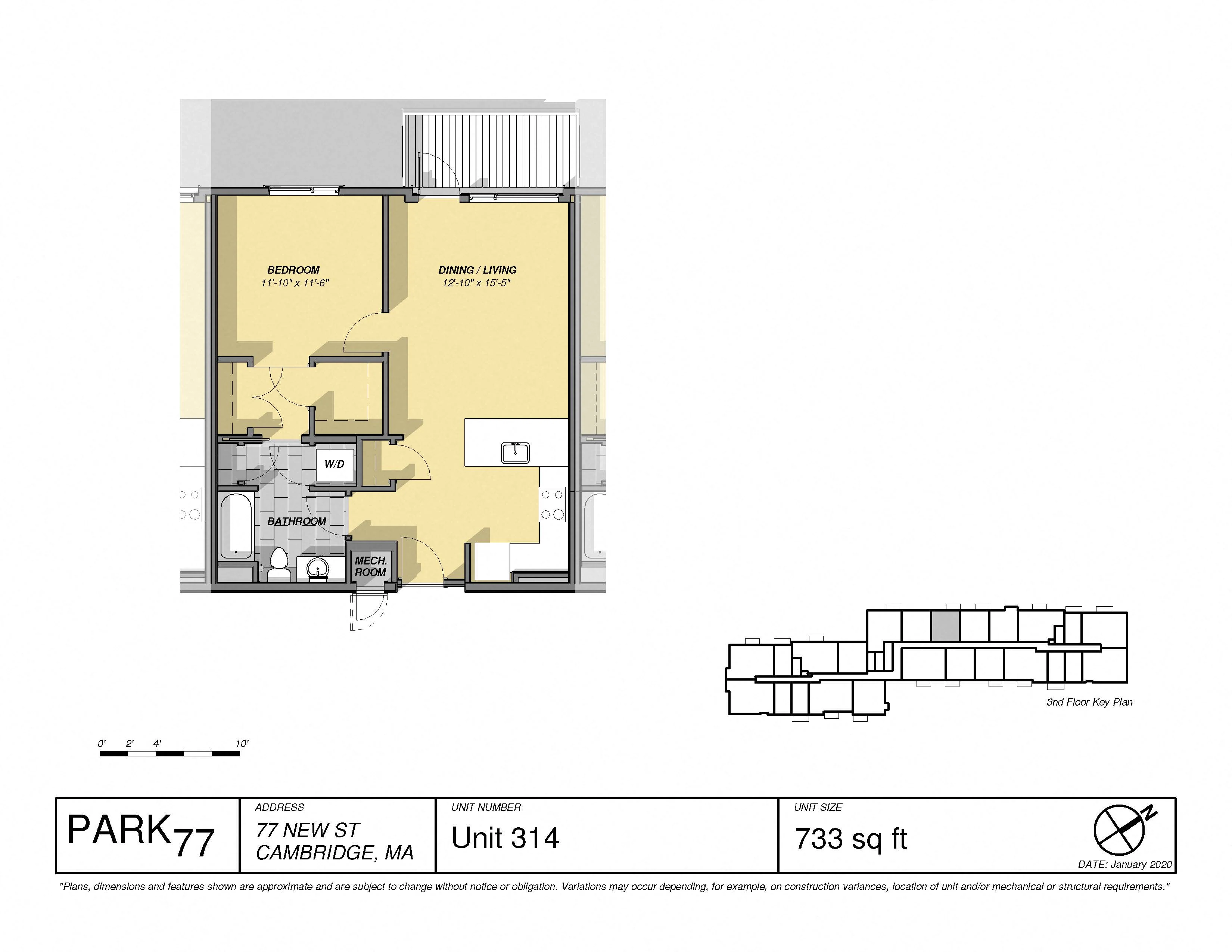 1 bed, 1 bath apartment for rent at 77 New St Unit 409, Porter Square — photo 3 of 16
