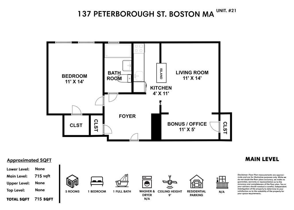 1 bed, 1 bath apartment for rent at 137 Peterborough St Unit 21, Fenway — photo 12 of 15