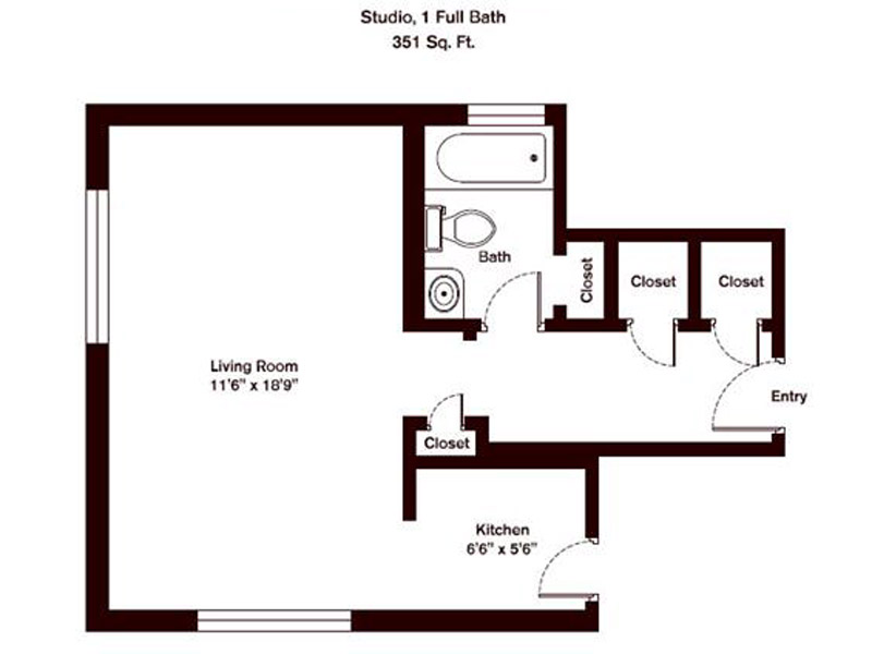 Studio bed, 1 bath apartment for rent at 1539 Beacon St Unit 14, Coolidge Corner — photo 12 of 19