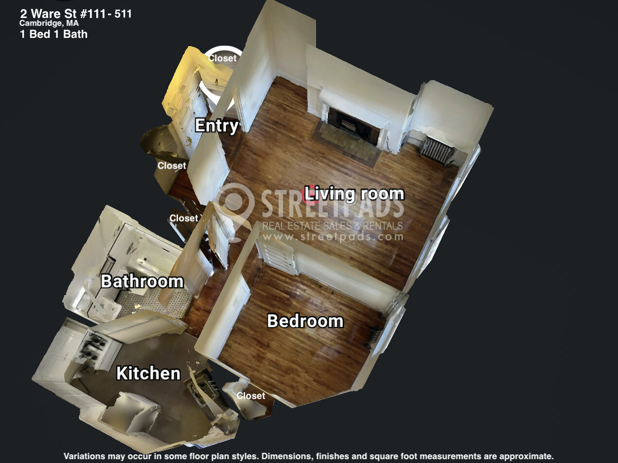 Photos of apartment on Buckingham St.,Cambridge MA 02138
