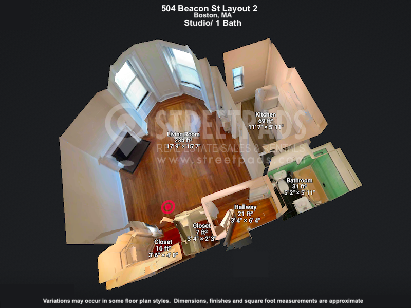 Photos of apartment on Westland Ave.,Boston MA 02115