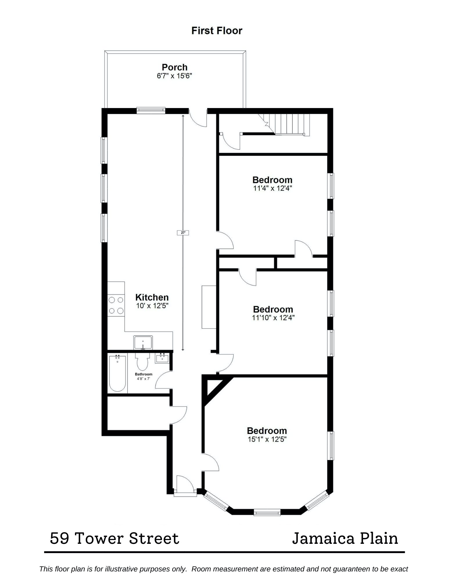 3 bed, 1 bath apartment for rent at 59 Tower St Unit 59, Jamaica Plain — photo 8 of 8