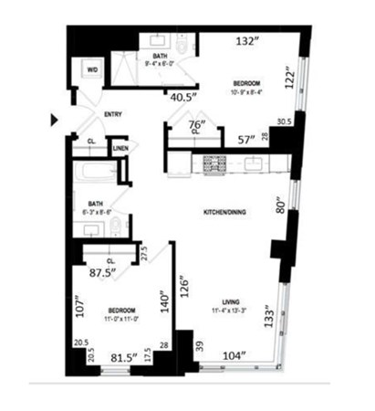2 bed, 2 bath apartment for rent at 80-82 Fenwood Rd Unit 604, Fenway — photo 3 of 11